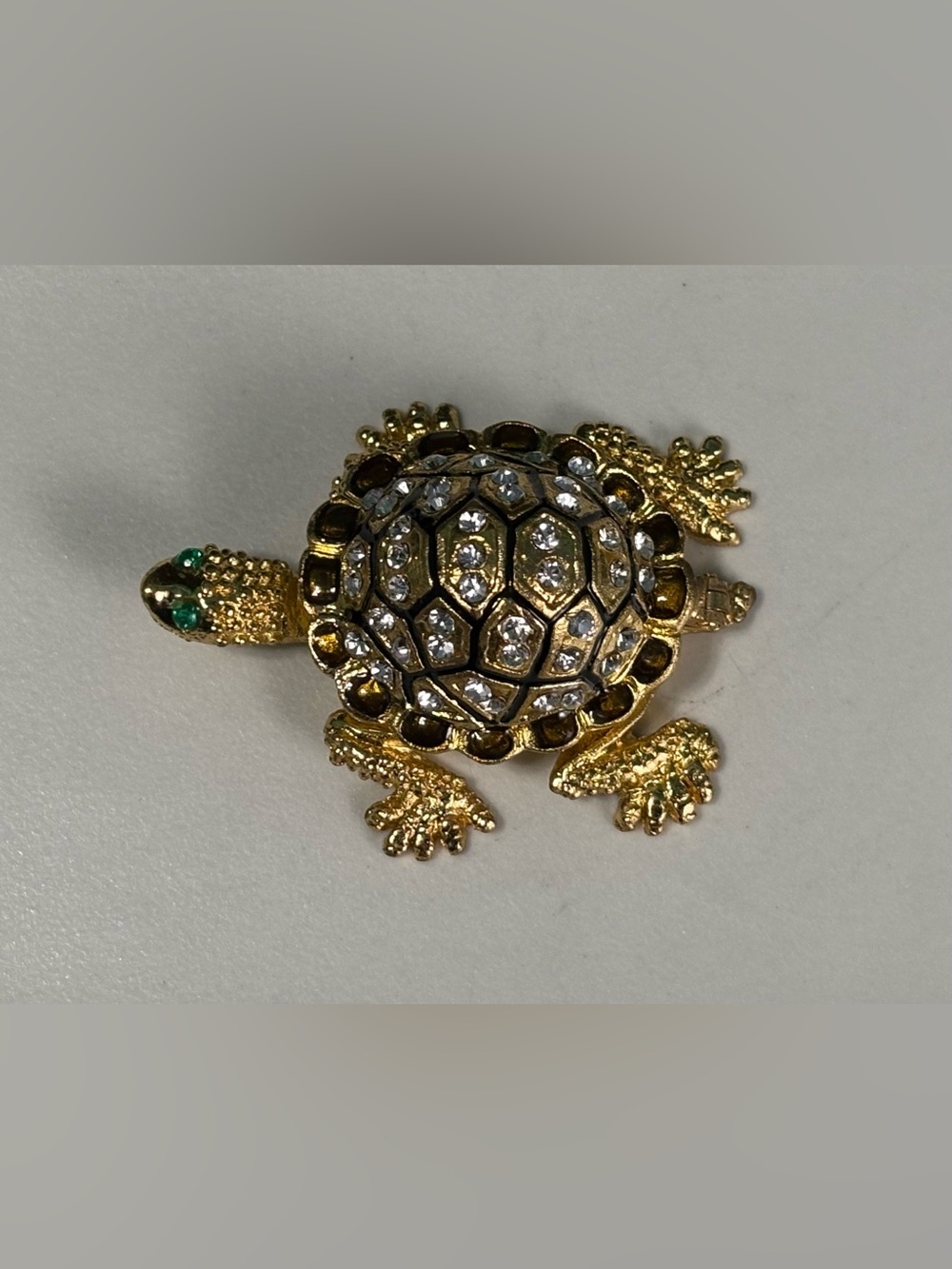 Gold Crystal Turtle Figurine Decorative Accent - Gold - Picture 2 of 7